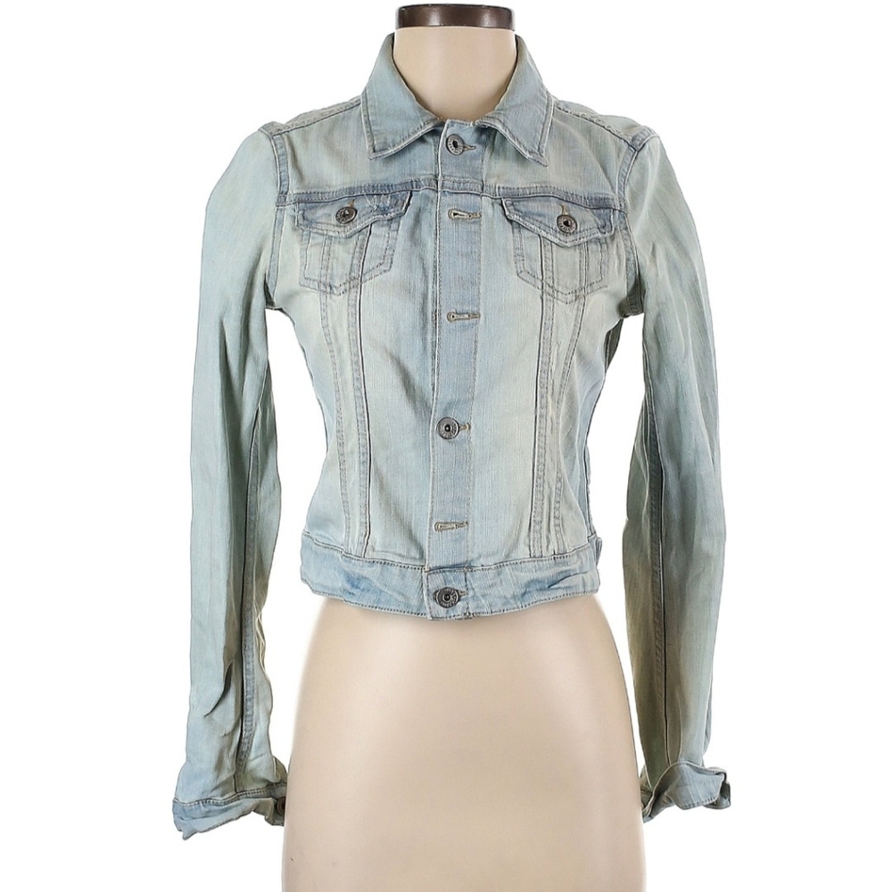 H&M Light Denim cropped jacket Sz 4